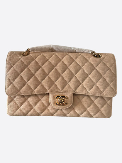 Chanel Beige Caviar Medium Flap Bag