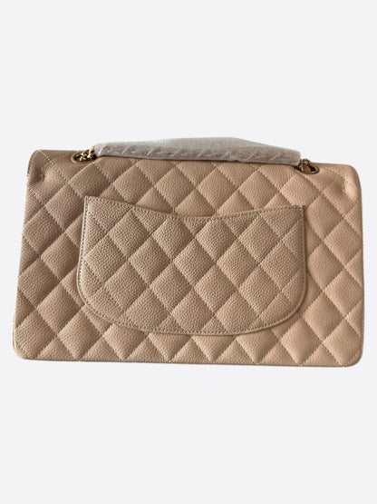 Chanel Beige Caviar Medium Flap Bag