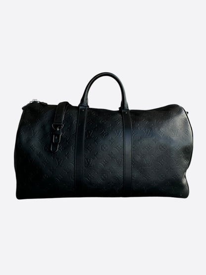 Louis Vuitton Black Monogram Shadow Keepall 50