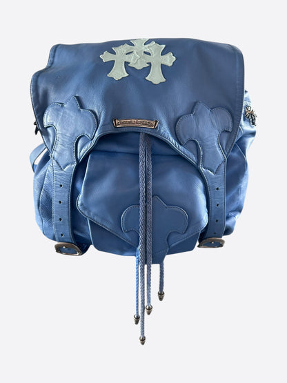 Chrome Hearts Blue Cross Patch Leather Gunslinger Backpack