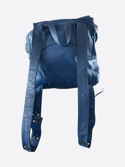 Chrome Hearts Blue Cross Patch Leather Gunslinger Backpack