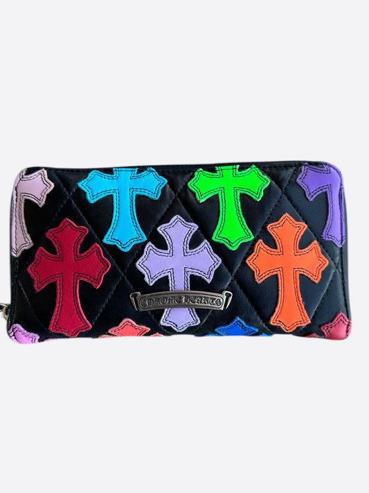 Chrome Hearts Black Multicolor Cross Patch Wallet