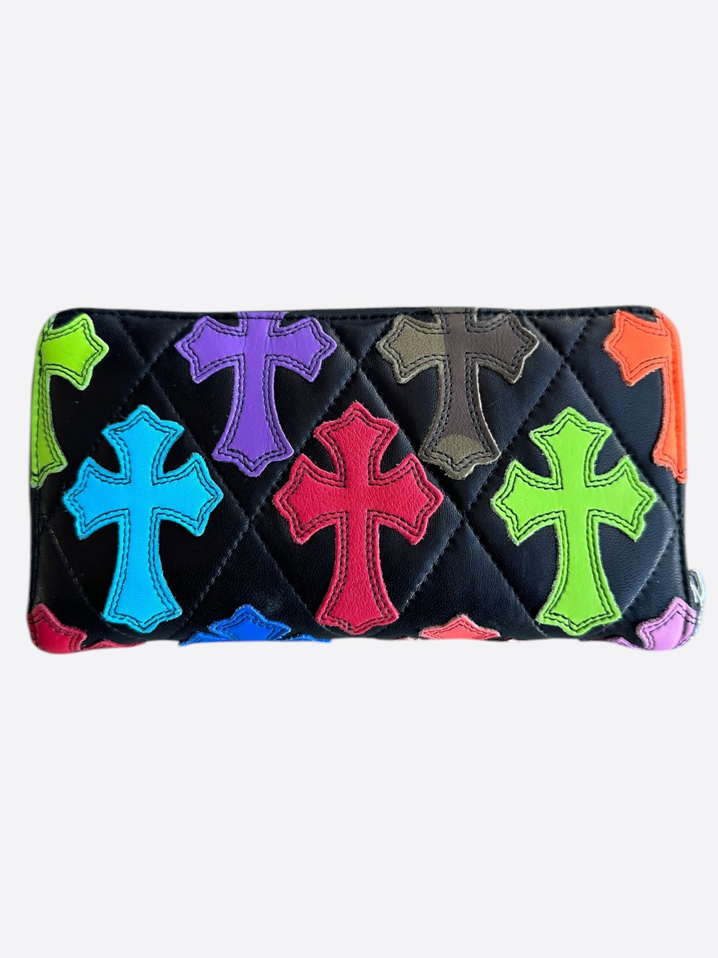 Chrome Hearts Black Multicolor Cross Patch Wallet