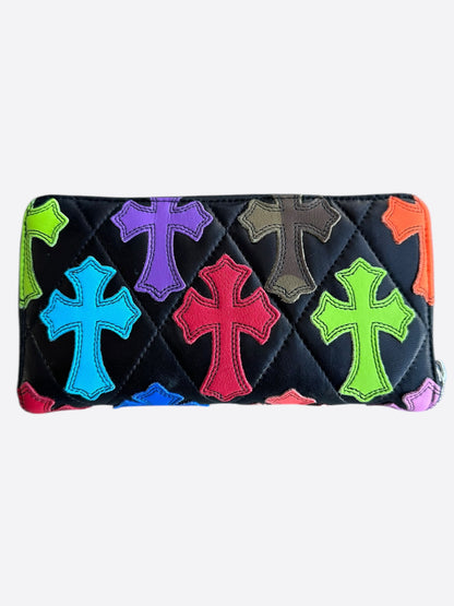 Chrome Hearts Black Multicolor Cross Patch Wallet