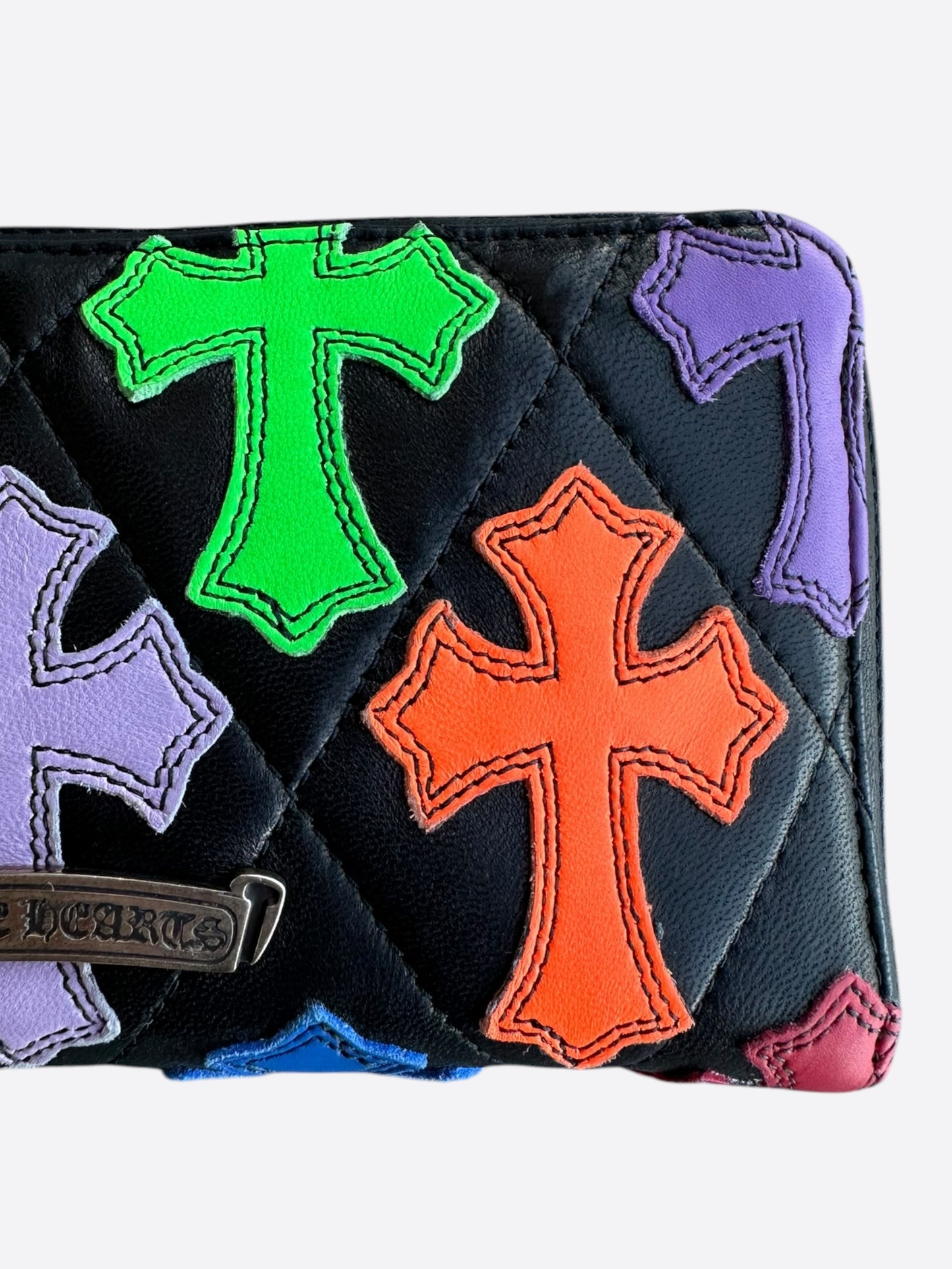 Chrome Hearts Black Multicolor Cross Patch Wallet