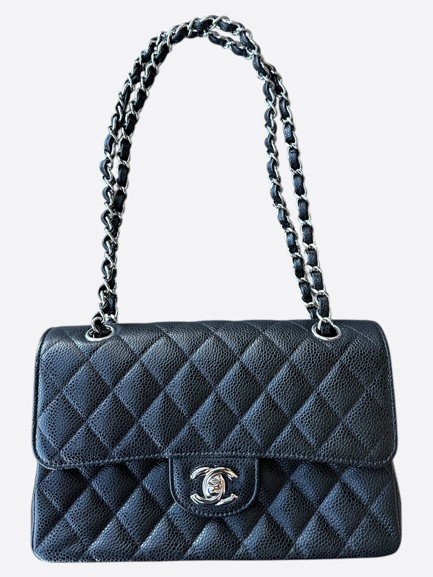 Chanel Black Quilted Caviar Small Flap Bag