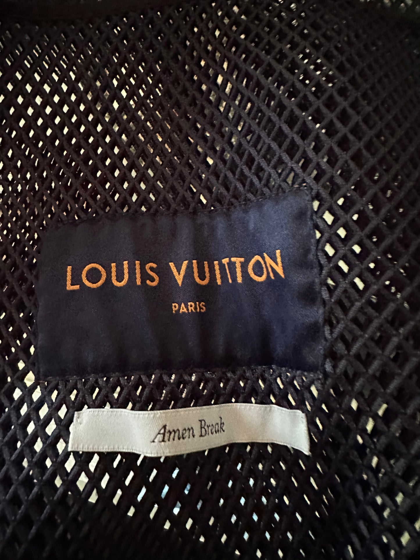 Louis Vuitton Navy & Orange Monogram Mesh Bomber Jacket