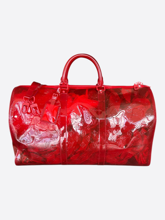 Louis Vuitton Red Prism Monogram Keepall 50