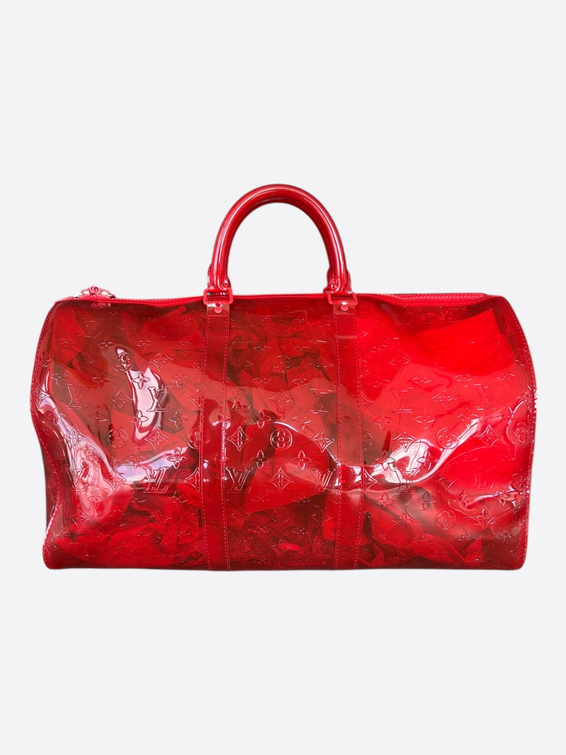 Louis Vuitton Red Prism Monogram Keepall 50 – Savonches