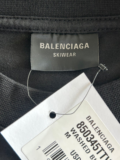 Balenciaga Washed Black & White B Logo T-Shirt
