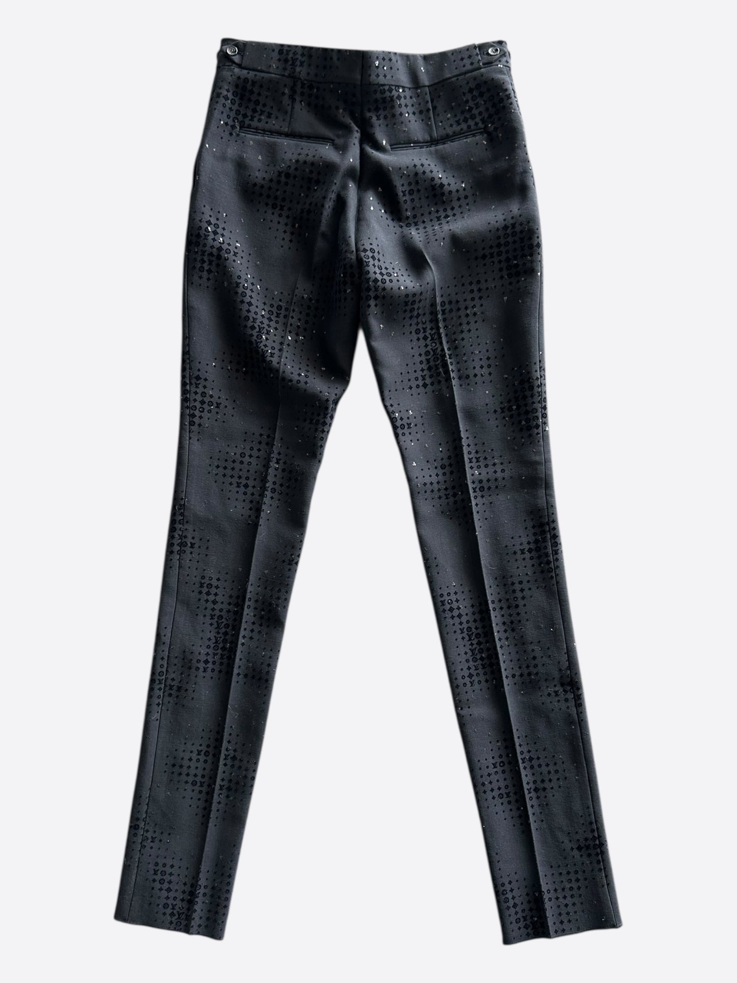 Louis Vuitton Black Crystal Monogram Trousers