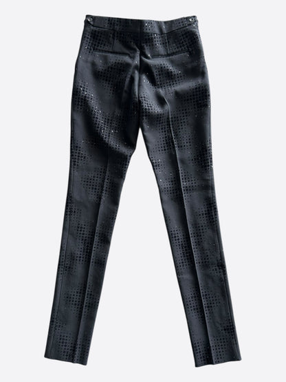 Louis Vuitton Black Crystal Monogram Trousers