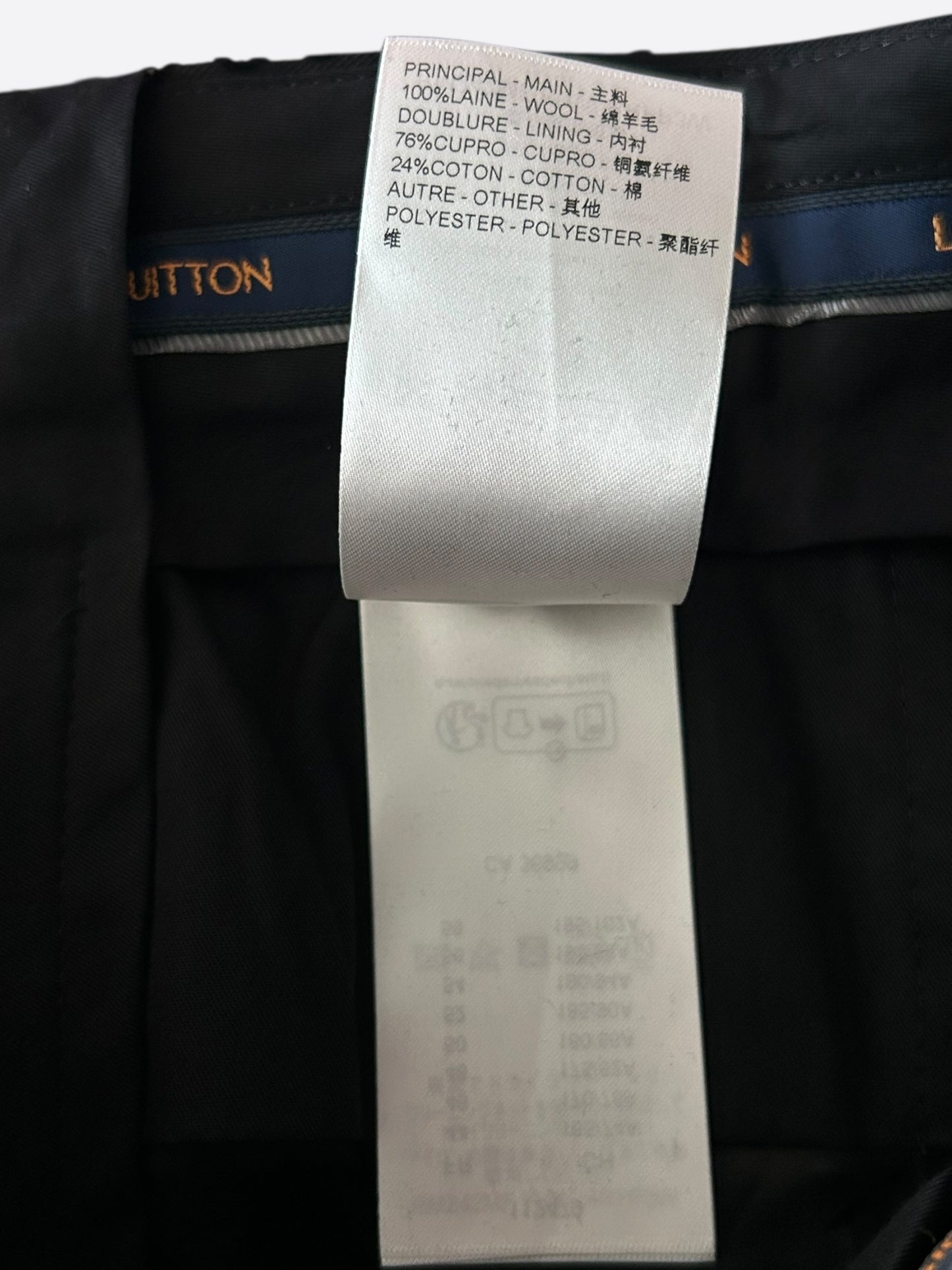 Louis Vuitton Black Crystal Monogram Trousers