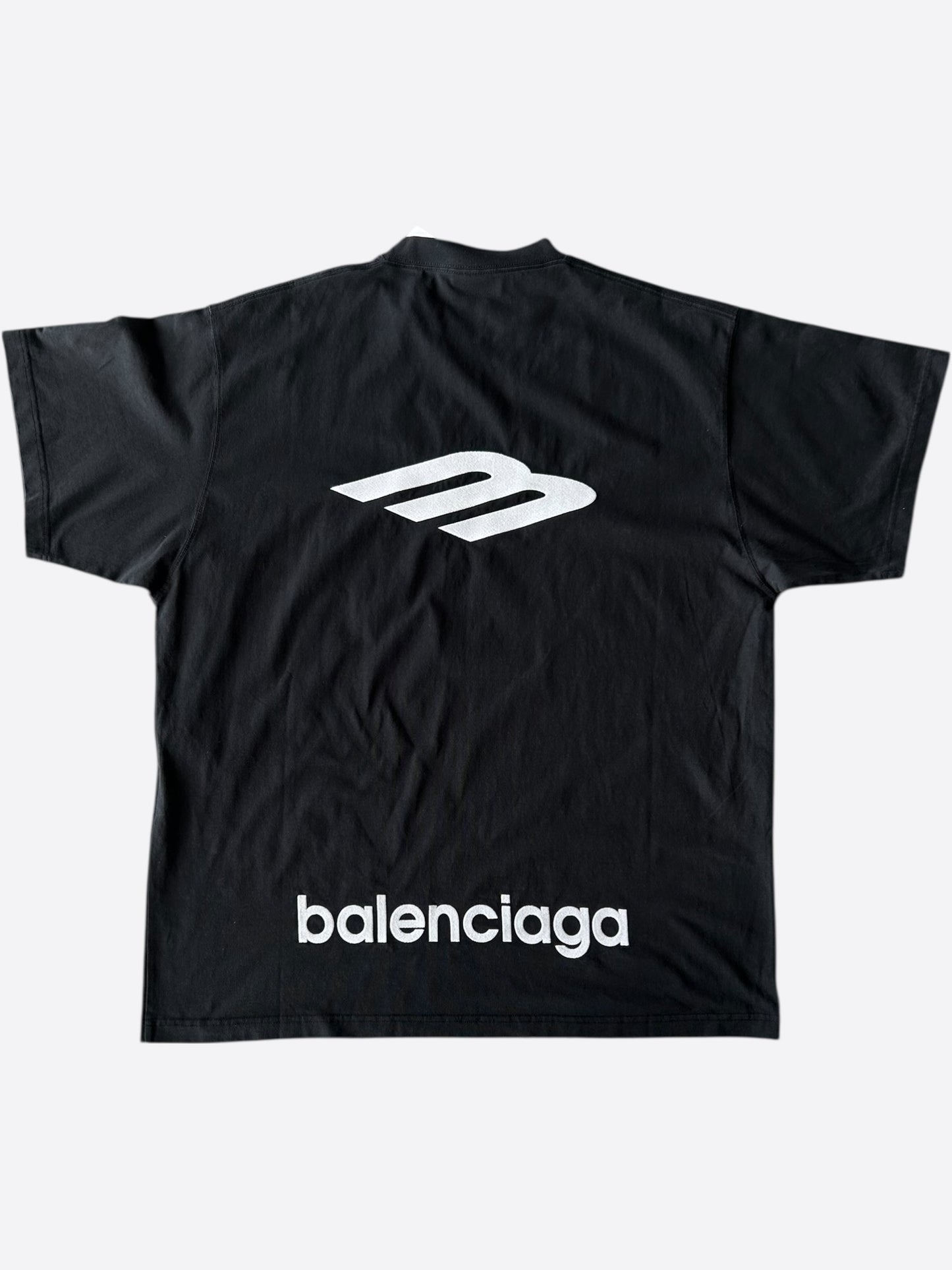 Balenciaga Washed Black & White B Logo T-Shirt