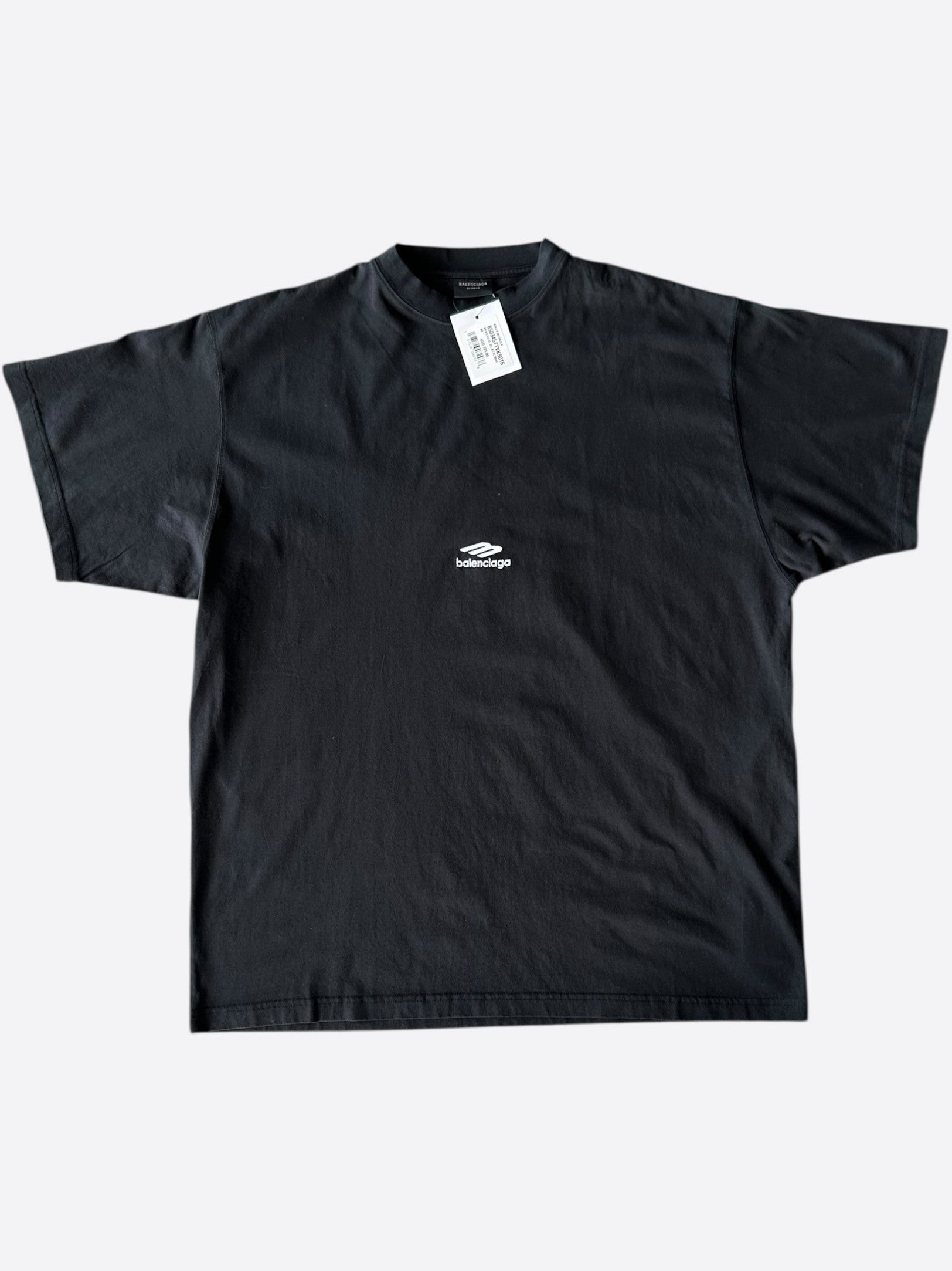 グ*ド様 バレンシアガ　BB LOGO T-SHIRT WASHED ロゴ刺繍 Balenciaga Washed Black & White BB Embroidered Logo T-Shirt