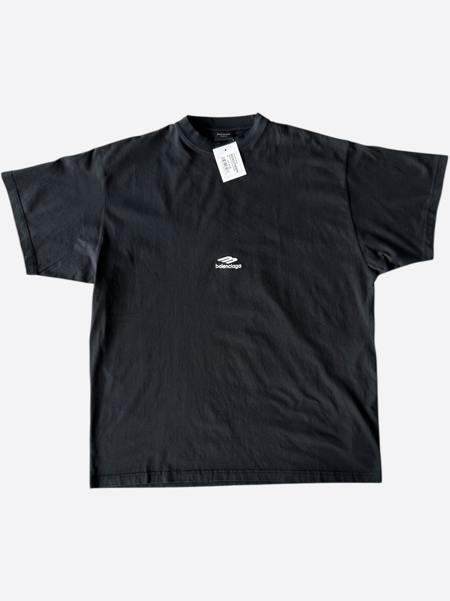 Balenciaga Washed Black & White B Logo T-Shirt
