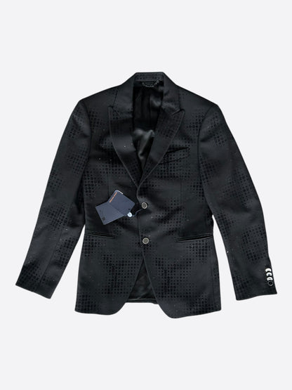Louis Vuitton Black Crystal Monogram Blazer Jacket