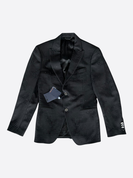 Louis Vuitton Black Crystal Monogram Blazer Jacket