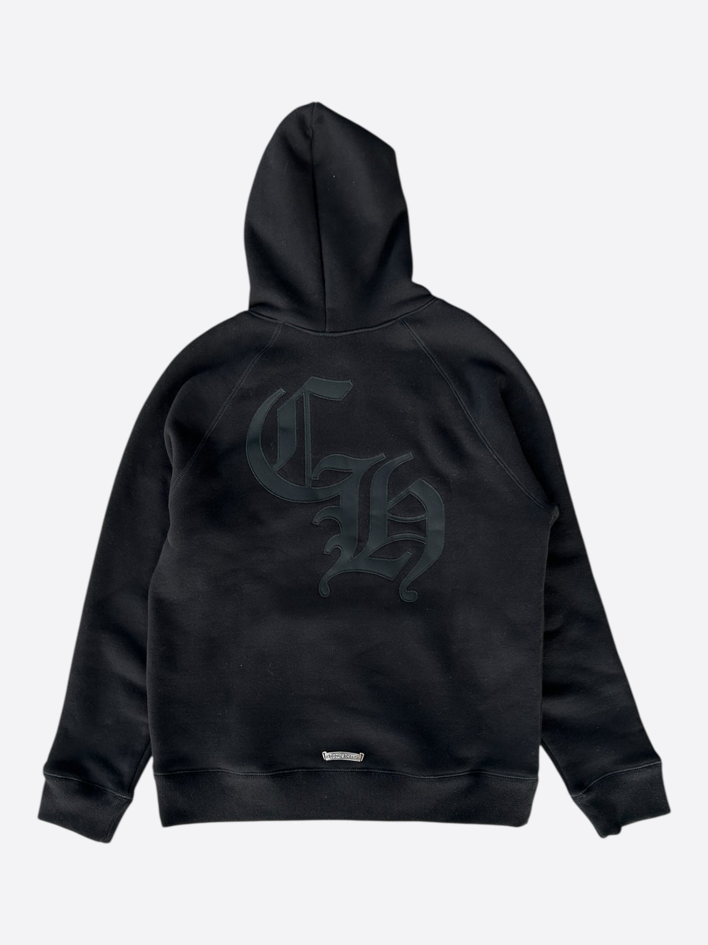 Chrome Hearts Black Triple Cross CH Logo Embroidered Hoodie