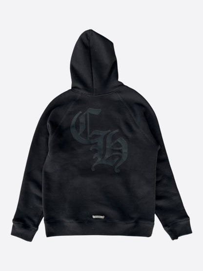 Chrome Hearts Black Triple Cross CH Logo Embroidered Hoodie