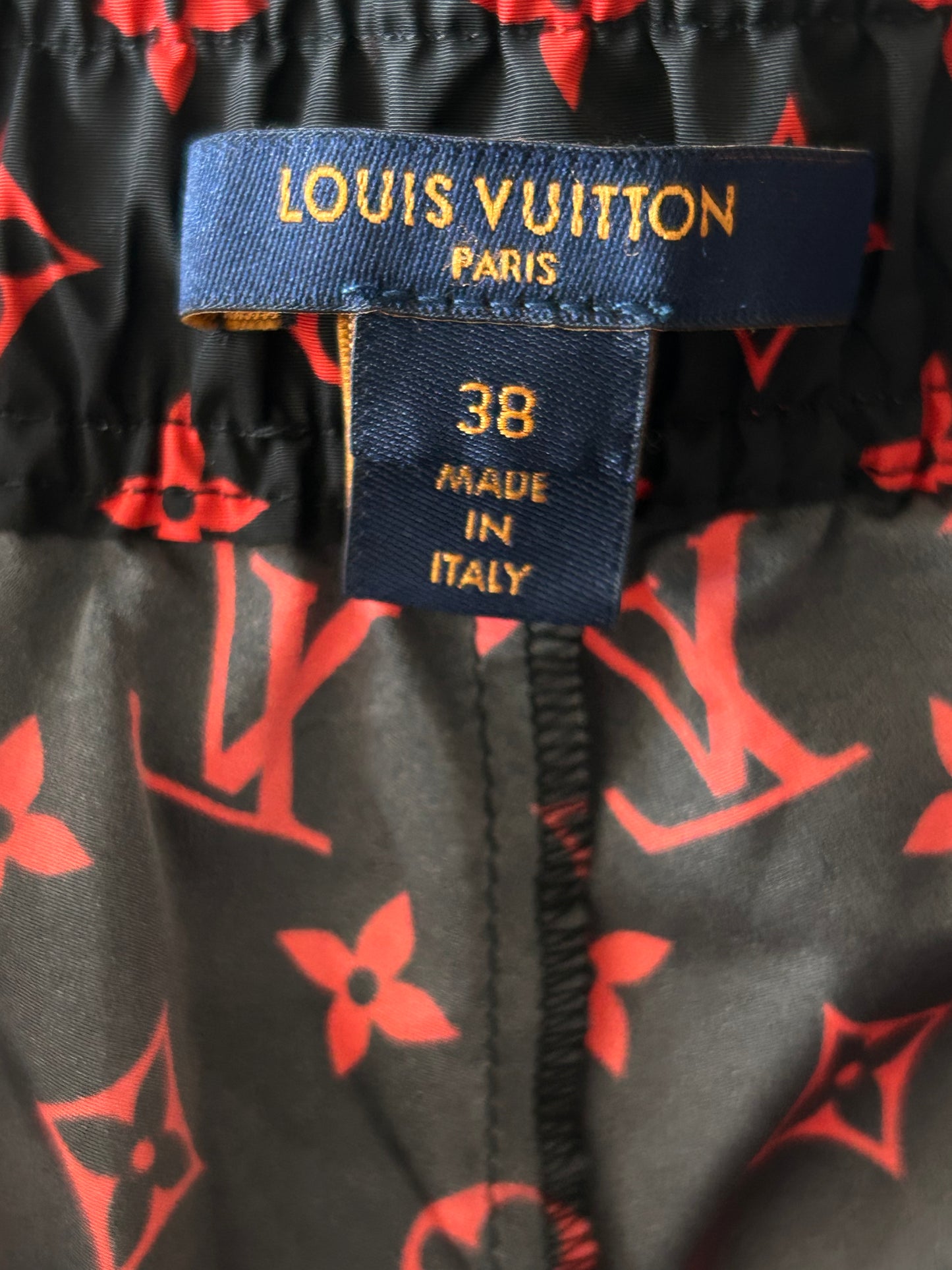 Louis Vuitton Black & Red Monogram Women's Pants