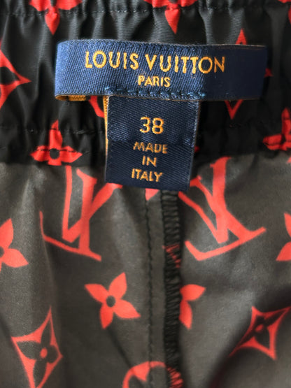Louis Vuitton Black & Red Monogram Women's Pants