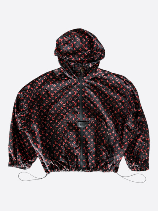 Louis Vuitton Black & Red Monogram Women's Windbreaker