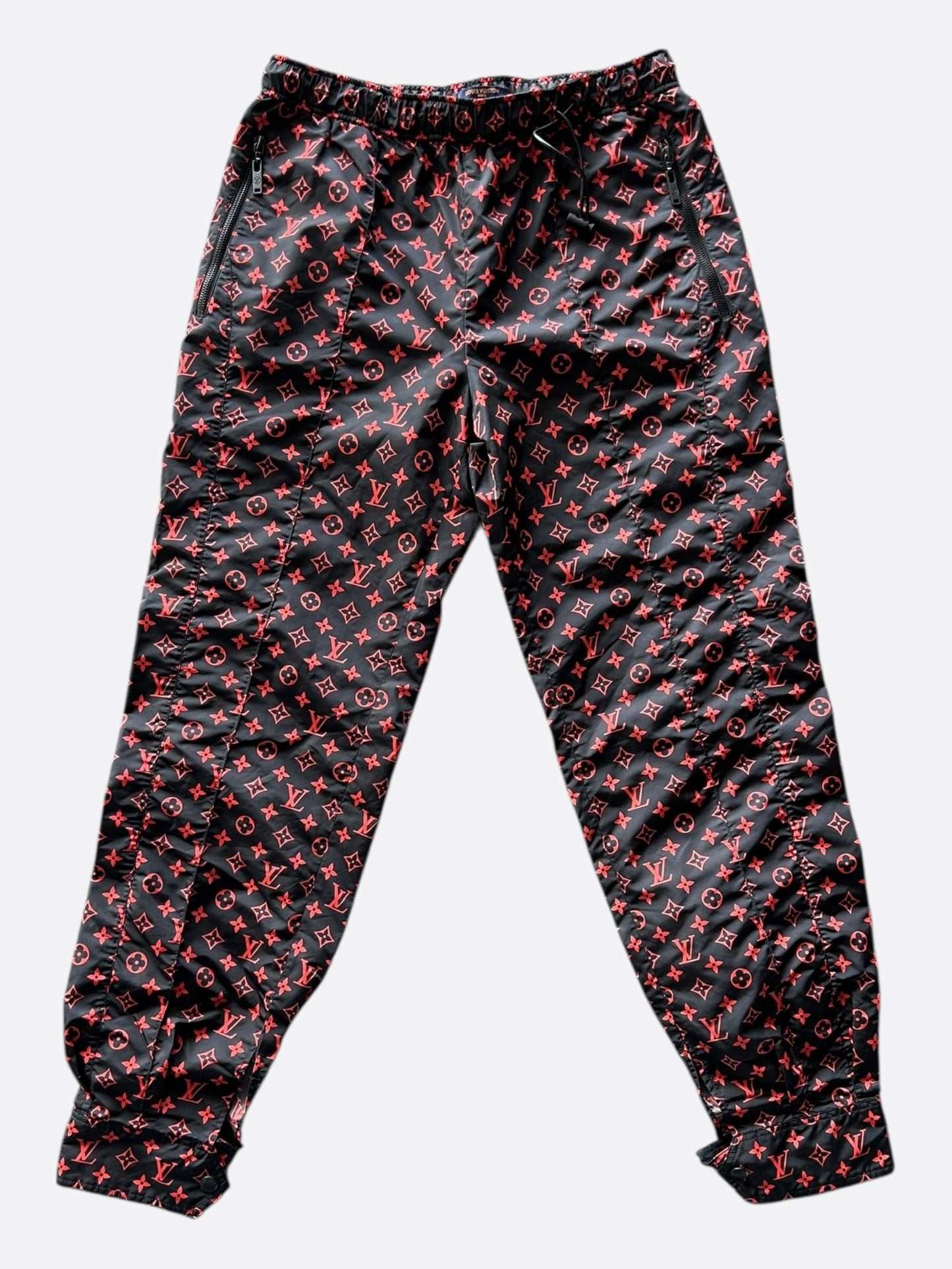 Louis Vuitton Black & Red Monogram Women's Pants