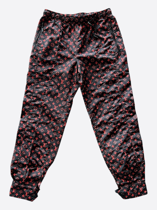 Louis Vuitton Black & Red Monogram Women's Pants