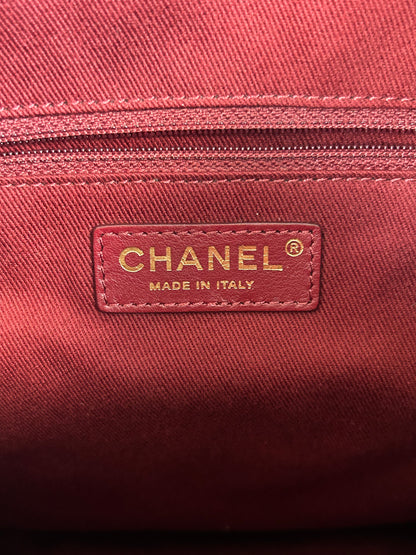 Chanel Dark Grey Denim Quilted Flap Backpack