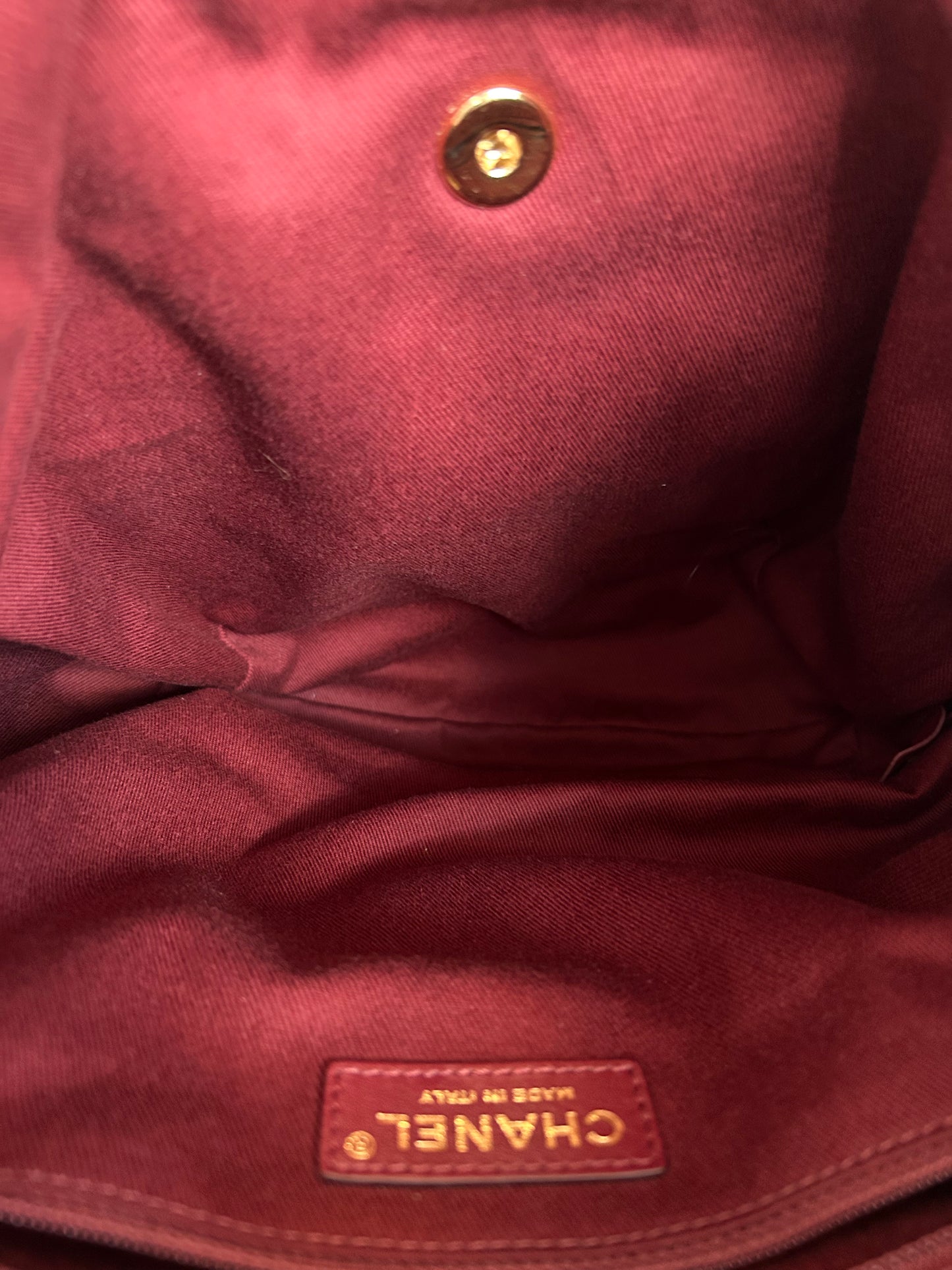 Chanel Dark Grey Denim Quilted Flap Backpack