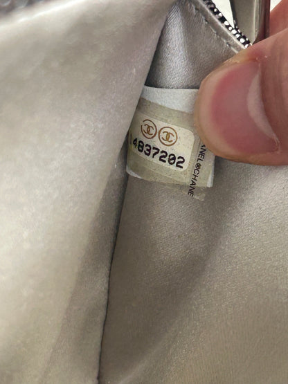 Chanel Silver Python Clutch on Chain Bag