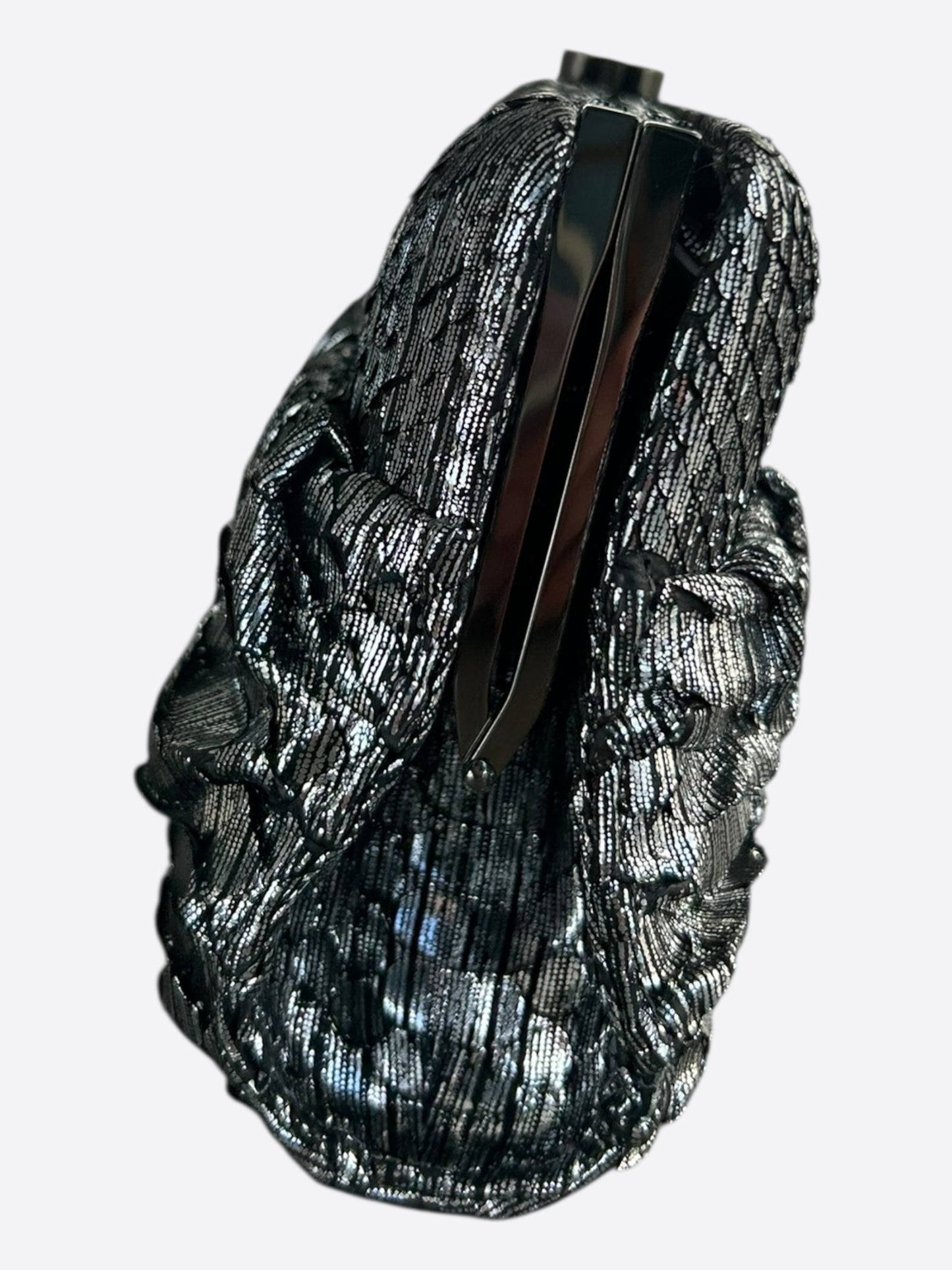 Chanel Silver Python Clutch on Chain Bag