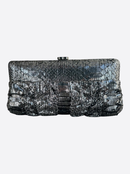 Chanel Silver Python Clutch on Chain Bag