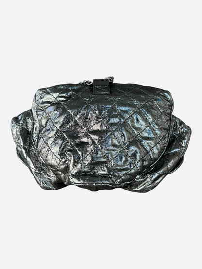 Chanel Metallic Silver "Backpack Is Back" Quilted Backpack