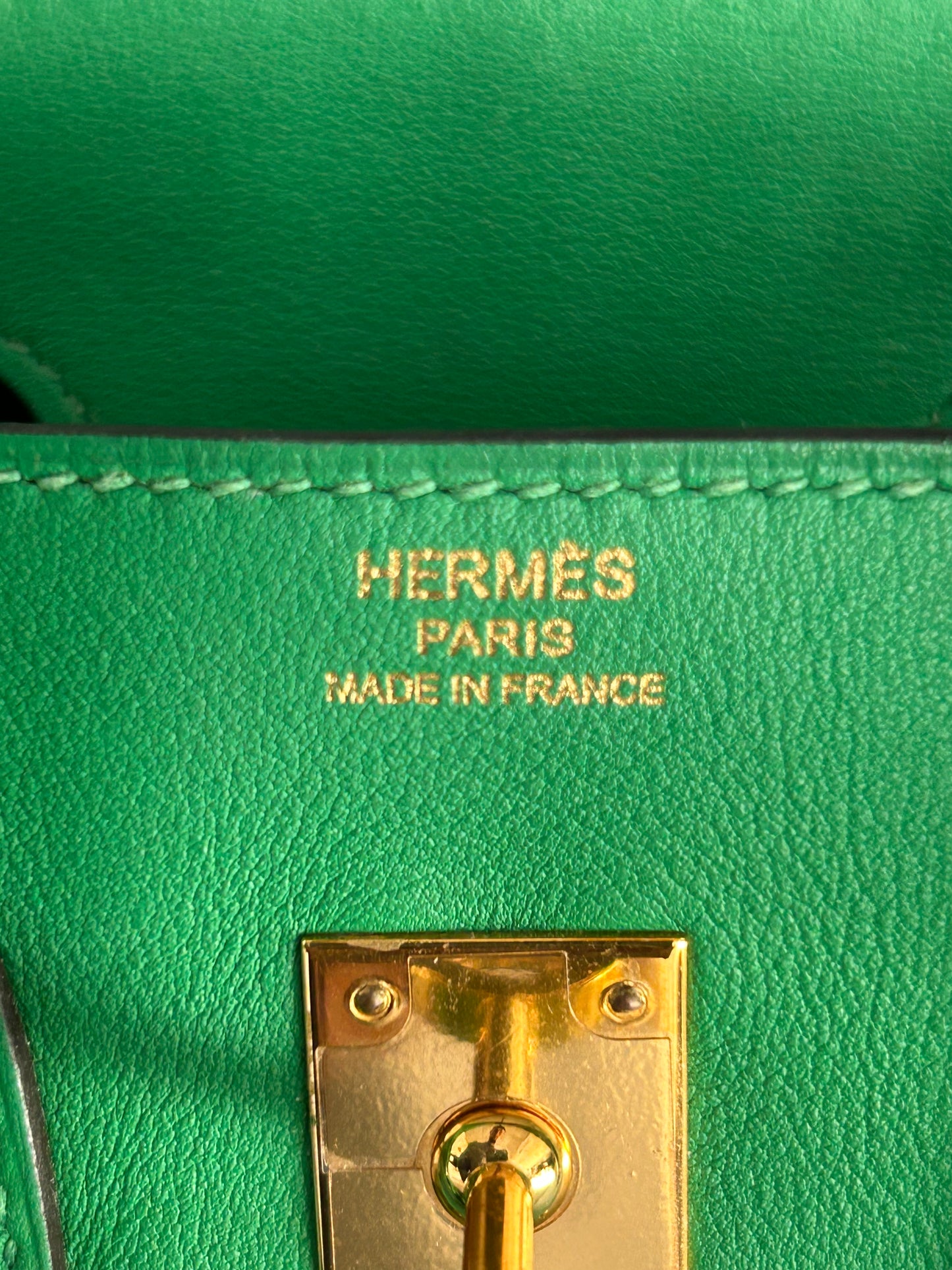 Hermes Bamboo Green Togo & Gold Hardware Birkin 25
