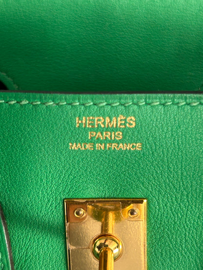 Hermes Bamboo Green Togo & Gold Hardware Birkin 25