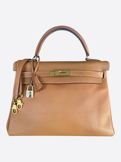 Hermes Retourne Gold & Gold Hardware Swift Kelly 32