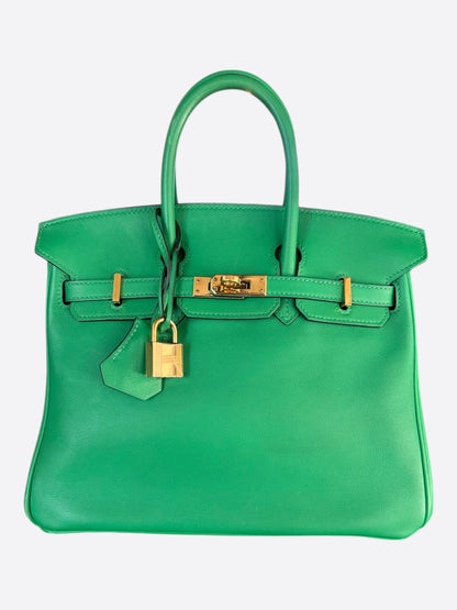 Hermes Bamboo Green Togo & Gold Hardware Birkin 25