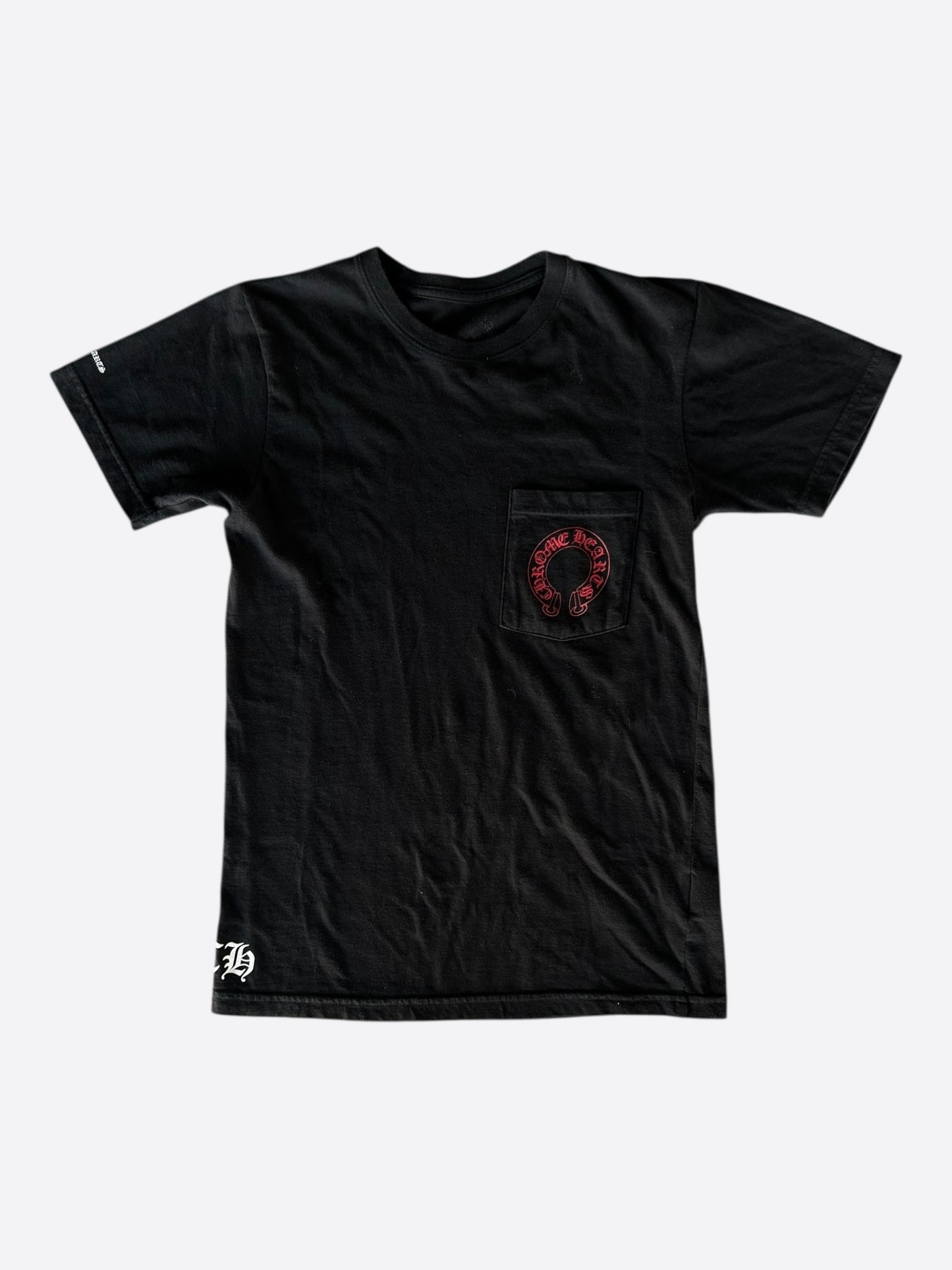Chrome Hearts Black & Red Cemetery Horseshoe Logo T-Shirt