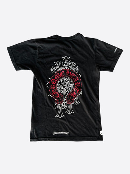 Chrome Hearts Black & Red Cemetery Horseshoe Logo T-Shirt