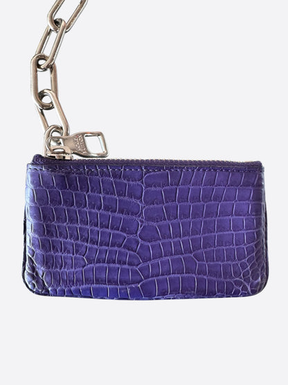 Louis Vuitton Purple Crocodile Coin Pouch