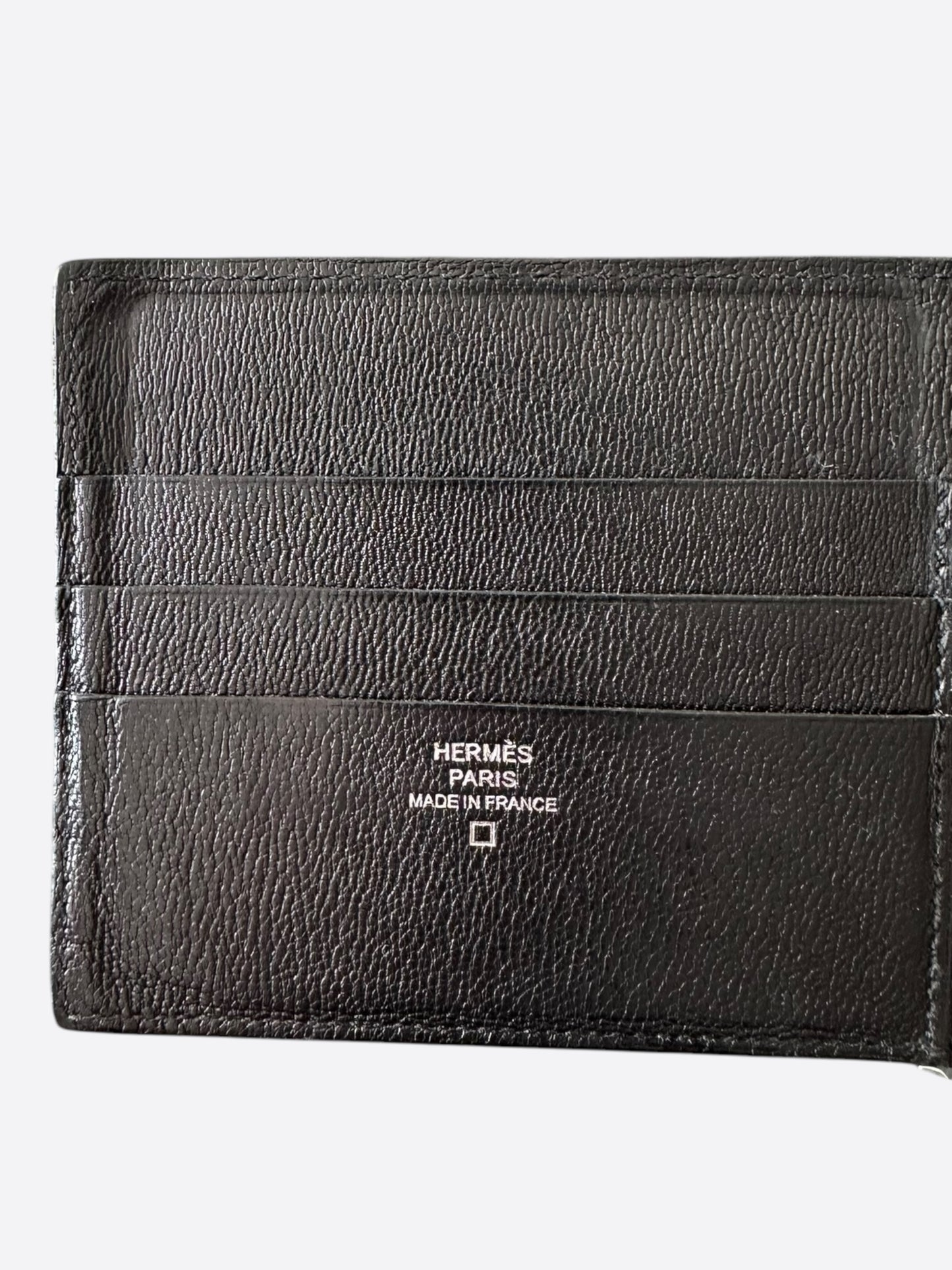 Hermes Black Alligator Poker Compact Wallet