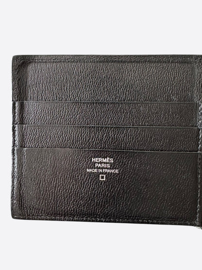 Hermes Black Alligator Poker Compact Wallet