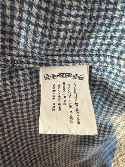 Chrome Hearts Blue Plaid Cross Patch Flannel