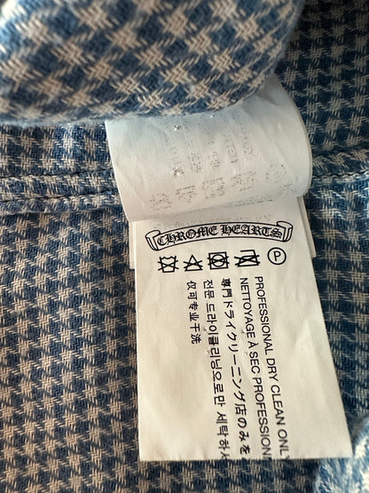 Chrome Hearts Blue Plaid Cross Patch Flannel