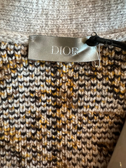 Dior Beige & Brown Oblique Wool Cardigan