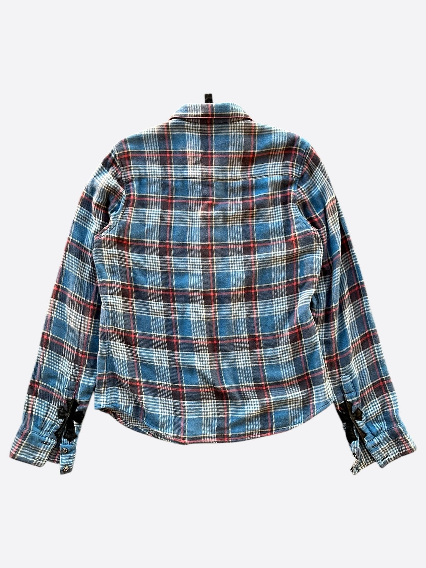 Chrome Hearts Blue Plaid Cross Patch Flannel