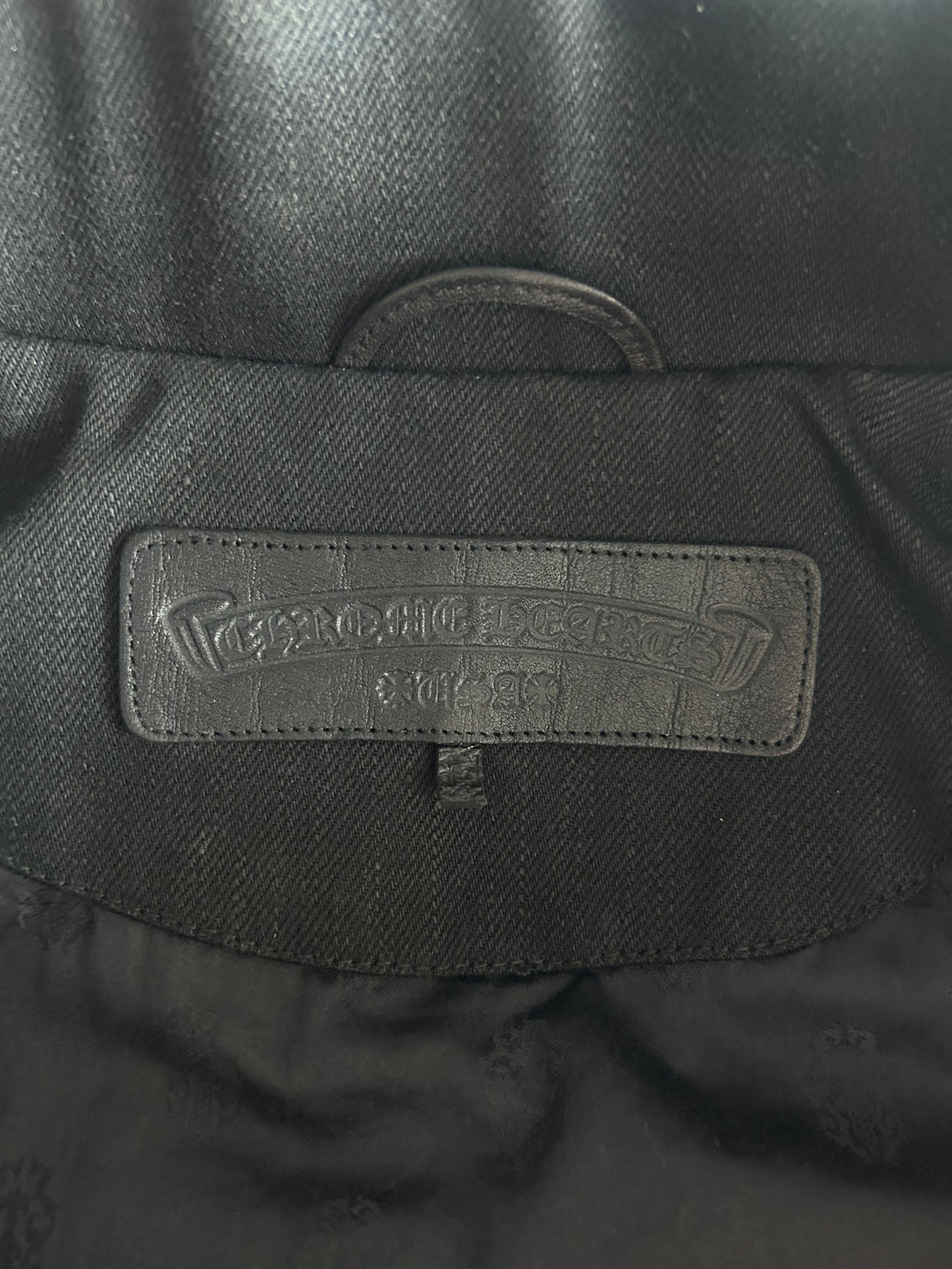 Chrome Hearts Black & Red Floral Patch Fleur Jacket