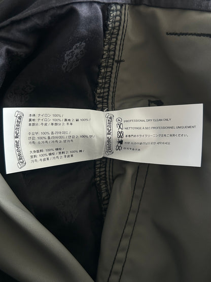 Chrome Hearts Black Nylon & Leather Cross Patch Carpenter Pants